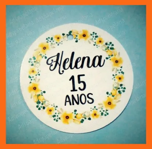 30 Tags 15 Anos - casamento - Flores Amarelas