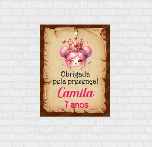 Tag de Agradecimento Princesa