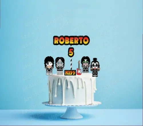 Topo de Bolo Kiss - Festa Rock And Roll