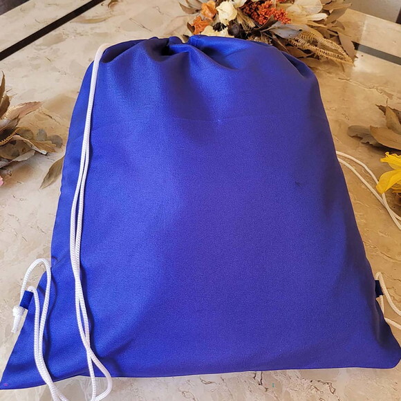 Ecobag Mochila Sacola de Tecido Azul Brinde ou Lembrancinha