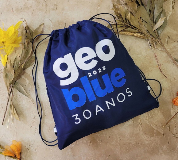 Sacola Mochila Tipo Saco Azul Brinde Personalizado
