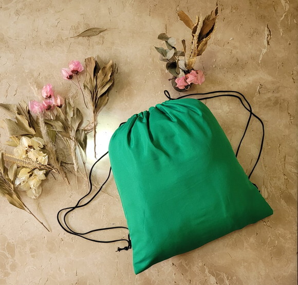 Sacola Mochila Ecobag de Tecido Cor Verde para Brinde