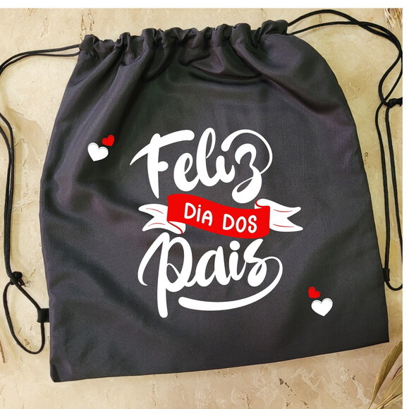 Lembrancinha Dia dos Pais Mochila Tipo Saco Personalizada
