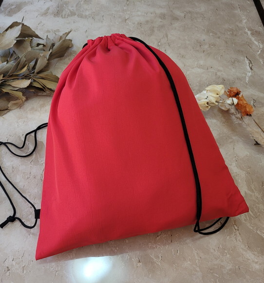 Ecobag Mochila Vermelha de Tecido Tactel Sacola para Brinde