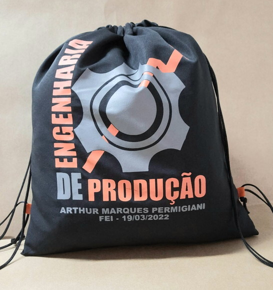 Mochila Laranja Tipo Saco para Academia