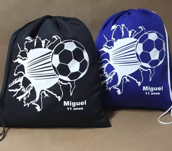 Ecobag Mochila Personalizada Futebol Bola na Rede
