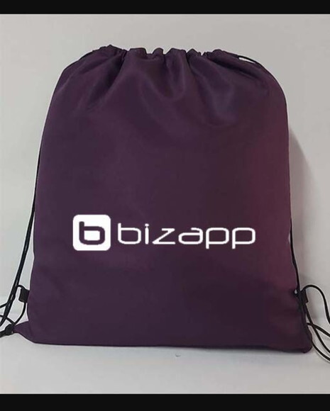 Lembrancinha Mochila de Tecido Ecobag Roxa Personalizada