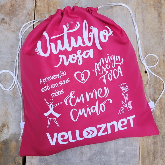 Mochila Tipo Saco Lembrancinha Camanha Outubro Rosa
