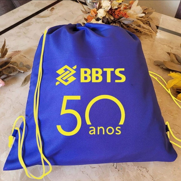 Ecobag Mochila Azul Personaliza com Logotipo para Brinde