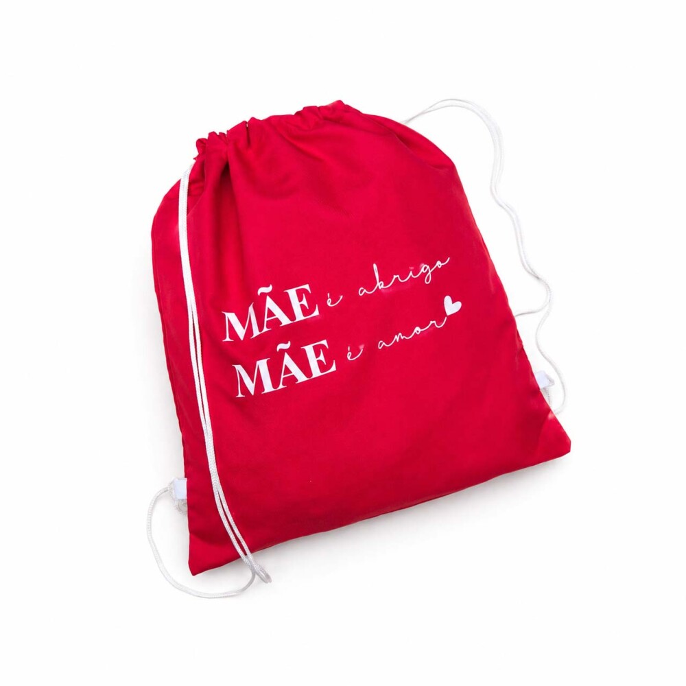 Mochila de Tecido Ecobag Sacochila Preta Personalizada