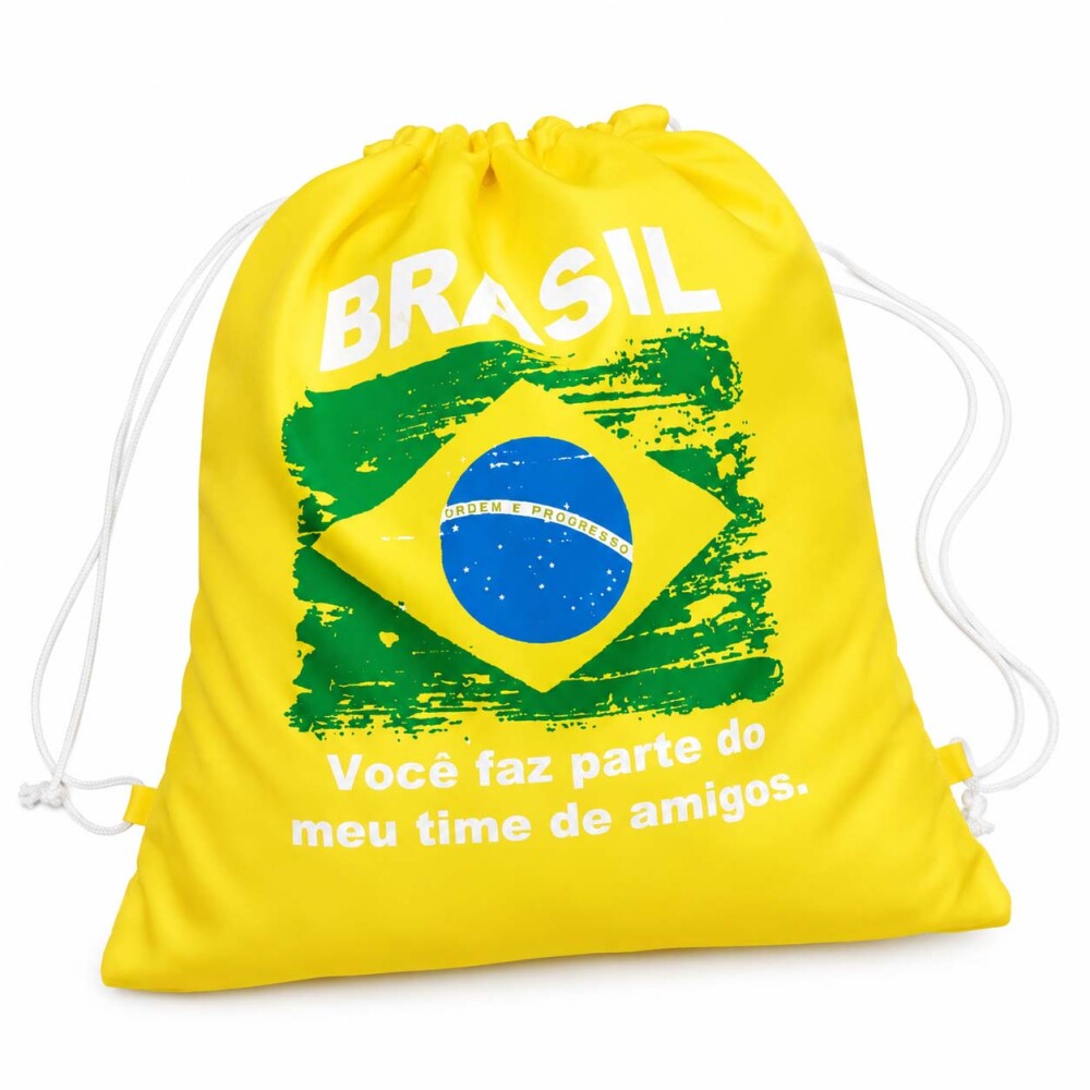 Mochila com a Bandeira do Brasil Sacola Personalizada