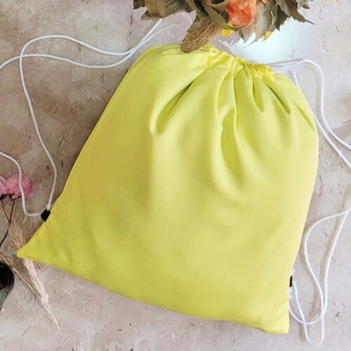 Ecobag Brinde Sacola Amarela Mochila Tipo Saco Lembrancinha