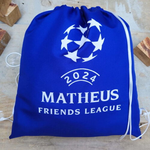 Sacochila Personalizada Bola na Rede Time de Futebol