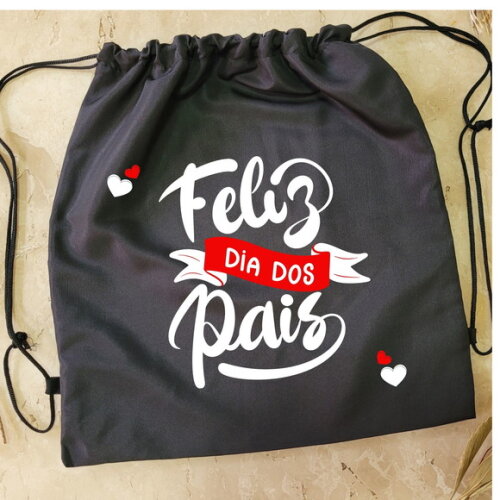 Lembrancinha Dia dos Pais Mochila Tipo Saco Personalizada