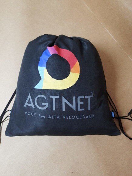 Sacochila Sacola Ecobag Mochila Preta Personalizada