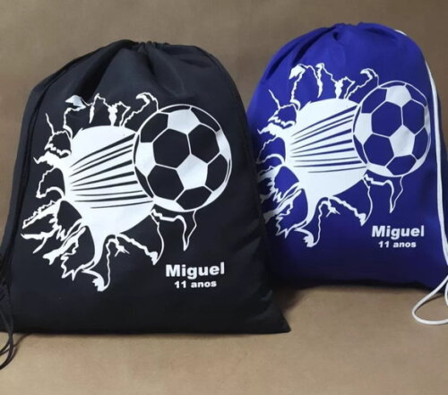 Ecobag Mochila Personalizada Futebol Bola na Rede