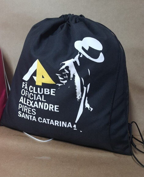 Sacochila Preta Personalizada Ecobag Mochila Sacola