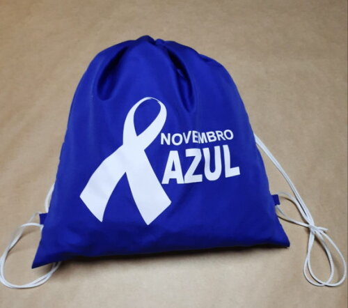 Novembro Azul Mochila Tipo Saco Personalizada para Brinde