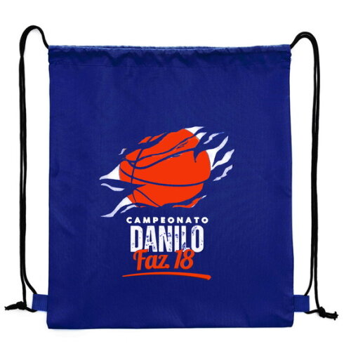 Mochila de Tecido Azul Personalizada Basquete