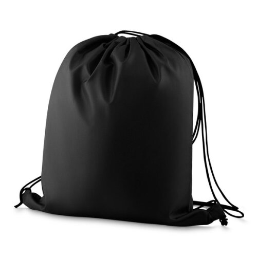 Mochila de Pano Tipo Saco de Poliéster Cor Preta