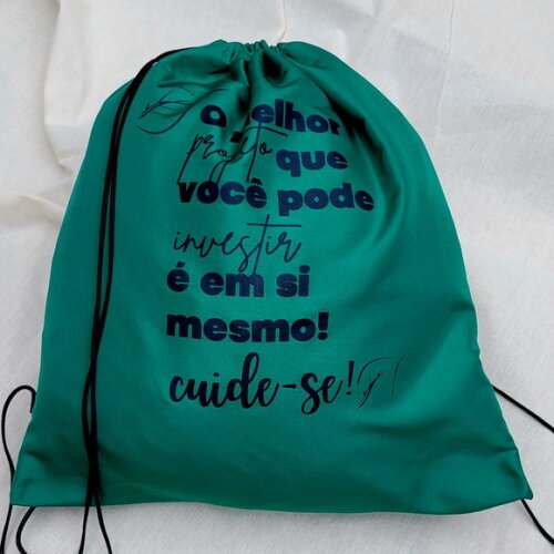 Mochila Tipo Saco com Frases Motivacionais