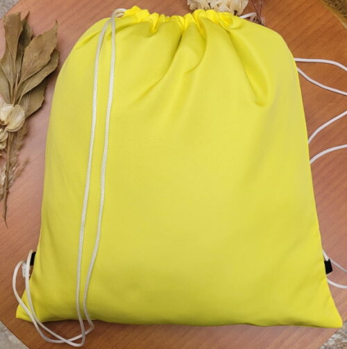 Mochila Amarela Sacola Tipo Saco Ecobag de Tecido