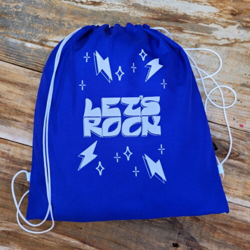 Mochila Azul de Tecido Personalizada com Logotipo