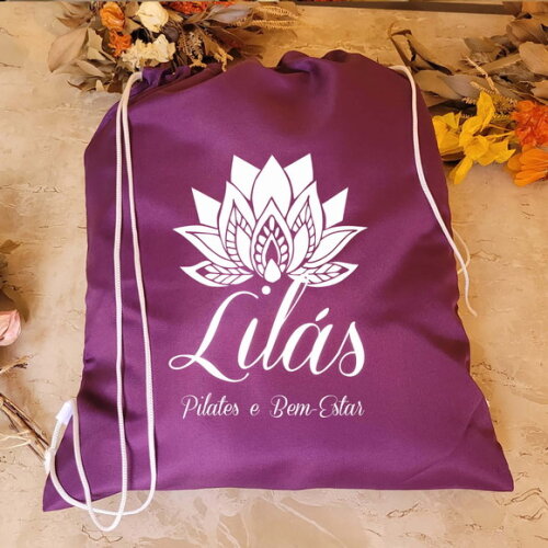 Sacola Tipo Sco Mochila Lilas ou Roxa Personalizada