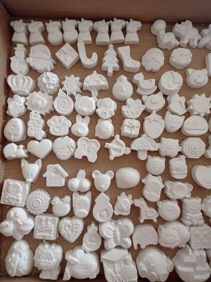Kit com 200 Peças Gesso Cru para Pintura Recreação Infantil