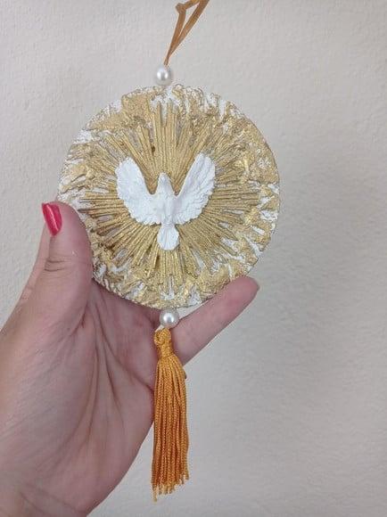 Pingente Mandala Divino Espírito Santo 10cm