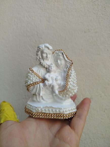 Kit 7 Busto Sagrada Familia com Pérolas 10cm