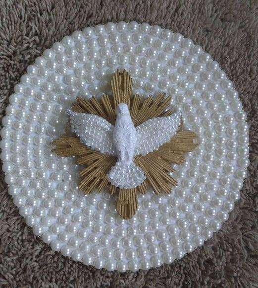 Mandala Divino Espírito Santo 30CM com pérolas