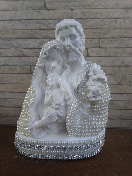 Busto Sagrada Familia 20cm com Pérolas