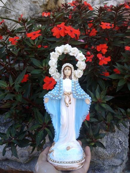 Nossa Senhora das Graças 20cm com pérolas