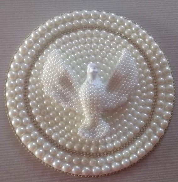 Mandala Divino Espírito Santo 25CM com pérolas