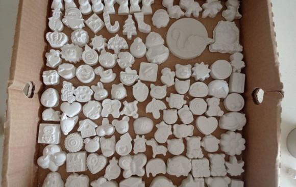 Kit 1000 Peças Gesso Cru Pintura Recreação Infantil