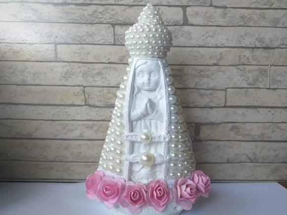 Imagem de Nossa Senhora Aparecida baby 15cm com pérolas