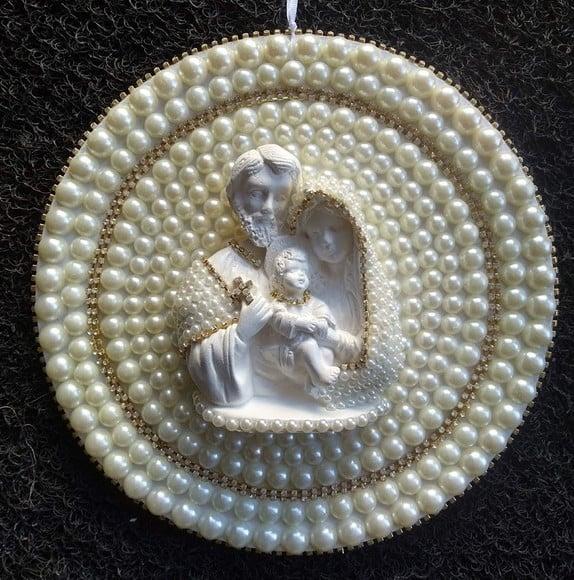 Mandala Sagrada Família 25CM com pérolas