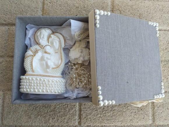 Kit Caixa mdf + Sagrada Familia + Pingente