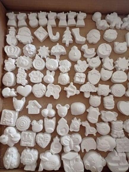Kit com 60 Peças Gesso Cru para Pintura Recreação Infantil