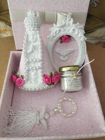 Kit Convite Caixa mdf 15x15 Nossa Senhora Espírito Santo
