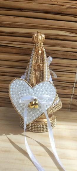 Nossa Senhora Aparecida 22cm com Pérolas + Porta Aliança