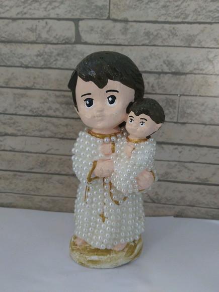 Santo Antônio Baby 15cm com pérolas