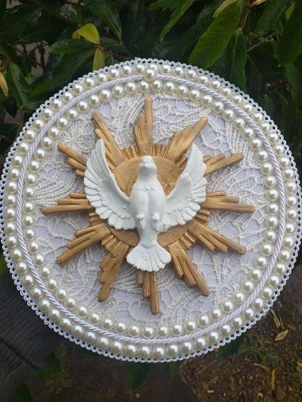 Mandala Divino Espírito Santo 25CM com pérolas
