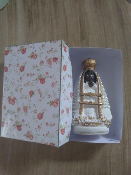 Nossa Senhora Aparecida Baby com Pérolas 9cm com Caixinha