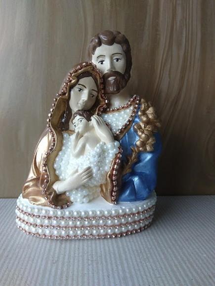 Busto Sagrada Familia 20cm com Pérolas
