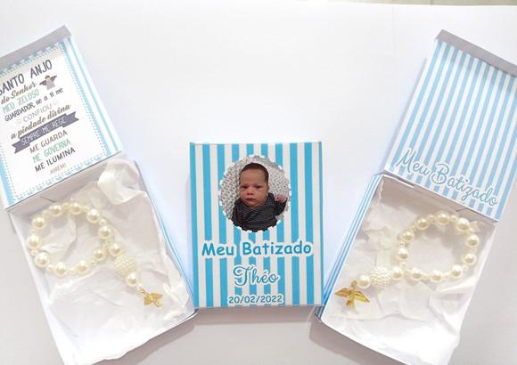 Caixa Lembrancinha com Mini Terço Espírito Santo