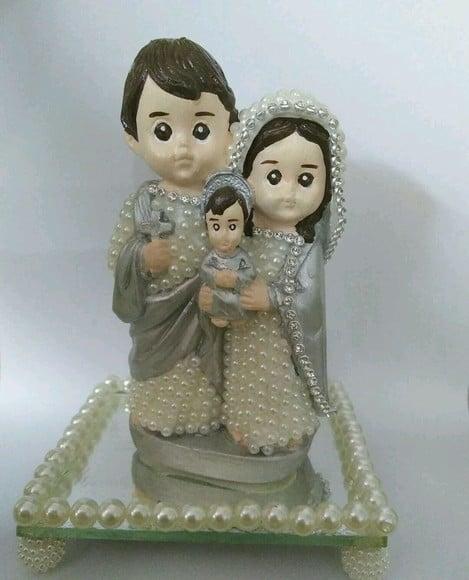 Sagrada Familia baby com pérolas 14cm