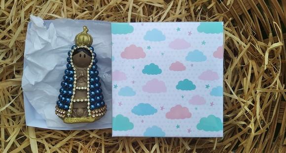 Nossa Senhora Aparecida Baby com pérolas 9cm com caixinha