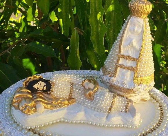 Kit São José dormindo + Nossa Senhora Aparecida pérolas